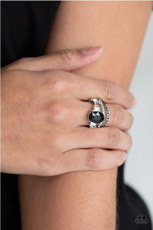 Spectacular Sparkle-Black Ring