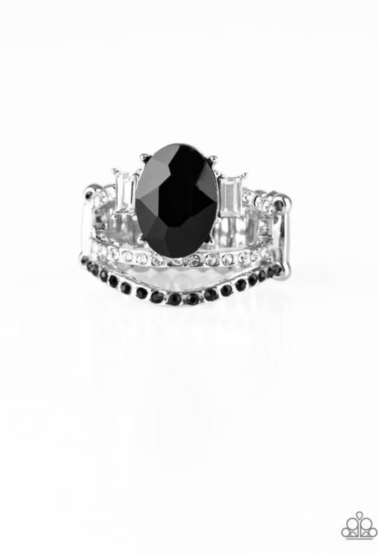 Spectacular Sparkle-Black Ring