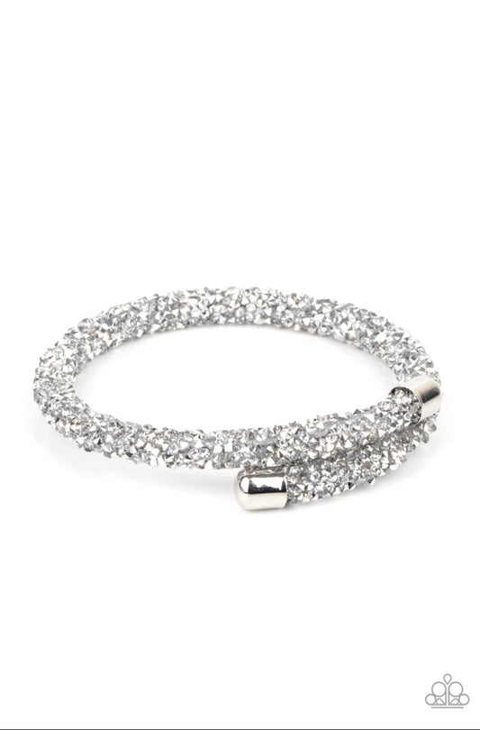 Roll Out The Glitz-Silver Bracelet